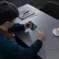Кабел USB-C към Lightning, бързо зареждане 20W, 2m - Baseus Gem (P10373001211-01) - Moon White