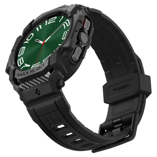 Протектор за Samsung Galaxy Watch Ultra 47mm + каишка - Spigen - Rugged Armor Pro - черен