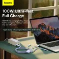 Кабел за данни 3в1, USB, 100W, 1.2m - Baseus Flash Series 2 (CASS030005) - лилав