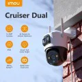 8MP Wi-Fi камера за наблюдение с бързо откриване и известяване - Imou Outdoor Camera Cruiser Dual (IPC-S7XP-8M0WED-0360B) - Бял