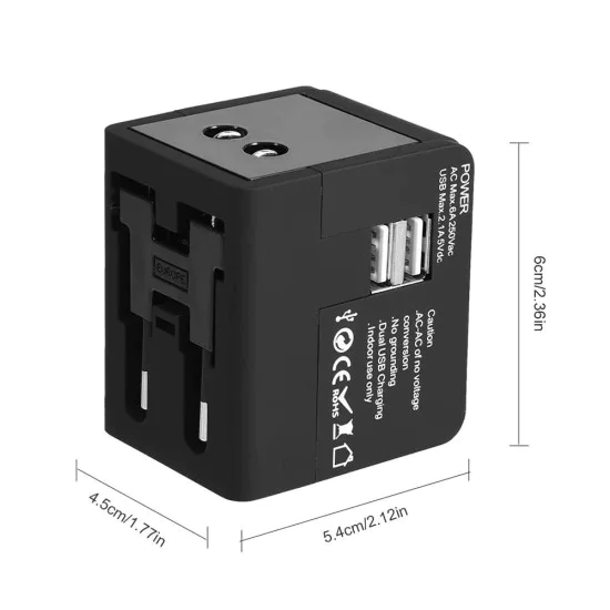 Адаптер за PD20W, QC, USB, Type-C, EU, UK, AUS, US - (HHT148) - черен