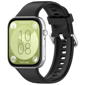 Каишка за Huawei Watch Fit 3 - Каишка за часовник 24 мм (W061) - Черна