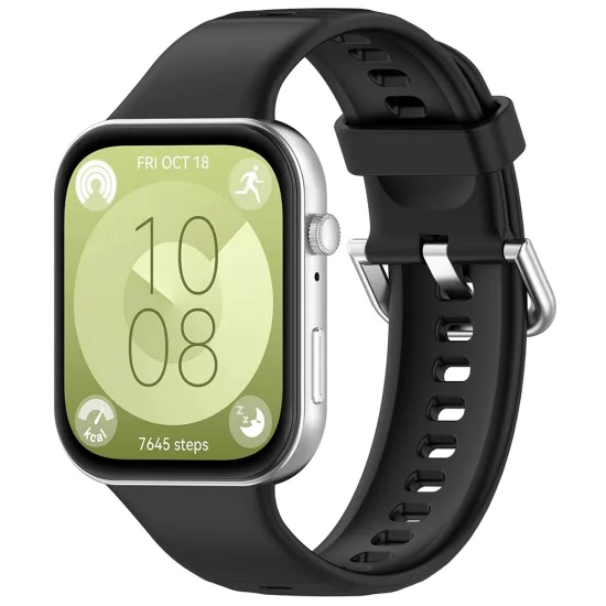Каишка за Huawei Watch Fit 3 - Каишка за часовник 24 мм (W061) - Черна