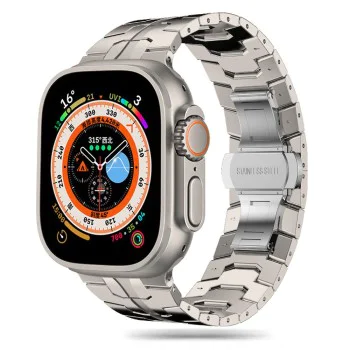 Каишка за Apple Watch 1/2/3/3/4/4/5/5/5/6/6/7/8/7/8/9/10/SE/SE/SE 2/Ultra/Ultra 2 ( 42/44/45/46/49 мм) - Каишка за часовник (W063) - Титан