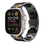 Каишка за Apple Watch 1/2/3/3/4/4/5/5/5/6/6/7/8/7/8/9/10/SE/SE/SE 2/Ultra/Ultra 2 ( 42/44/45/46/49 мм) - Каишка за часовник (W063) - Черен оранжев