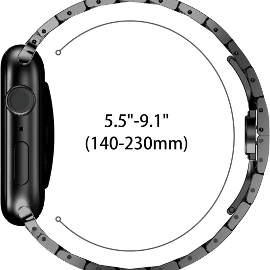 Каишка за Apple Watch 1/2/3/3/4/4/5/5/5/6/6/7/8/7/8/9/10/SE/SE/SE 2/Ultra/Ultra 2 ( 42/44/45/46/49 мм) - Каишка за часовник (W063) - Сребрист