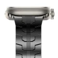 Каишка за Apple Watch 1/2/3/3/4/4/5/5/5/6/6/7/8/7/8/9/10/SE/SE/SE 2/Ultra/Ultra 2 ( 42/44/45/46/49 мм) - Каишка за часовник (W063) - Черен оранжев