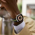 Каишка за Apple Watch 1/2/3/3/4/4/5/5/5/6/6/7/8/7/8/9/10/SE/SE/SE 2/Ultra/Ultra 2 ( 42/44/45/46/49 мм) - Каишка за часовник (W063) - Черен оранжев