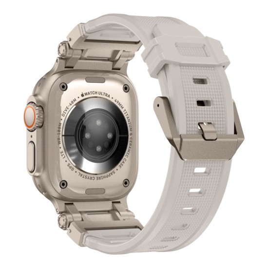Каишка за часовник за Apple Watch 1/2/3/3/4/4/5/5/5/6/6/7/8/7/8/9/10/SE/SE/SE 2/Ultra/Ultra 2 (42/44/45/46/49 мм) - Каишка за часовник (W064) - Титаниева сребърна звездна светлина