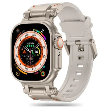 Каишка за часовник за Apple Watch 1/2/3/3/4/4/5/5/5/6/6/7/8/7/8/9/10/SE/SE/SE 2/Ultra/Ultra 2 (42/44/45/46/49 мм) - Каишка за часовник (W064) - Титаниева сребърна звездна светлина