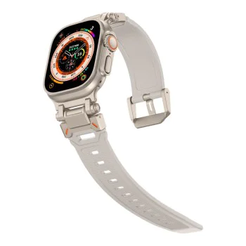 Каишка за часовник за Apple Watch 1/2/3/3/4/4/5/5/5/6/6/7/8/7/8/9/10/SE/SE/SE 2/Ultra/Ultra 2 (42/44/45/46/49 мм) - Каишка за часовник (W064) - Титаниева сребърна звездна светлина