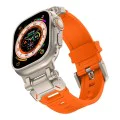 Каишка за часовник за Apple Watch 1/2/3/3/4/4/5/5/5/6/6/7/8/7/8/9/10/SE/SE/SE 2/Ultra/Ultra 2 (42/44/45/46/49 мм) - Каишка за часовник (W064) - Титаниево сребристо оранжево
