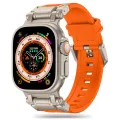 Каишка за часовник за Apple Watch 1/2/3/3/4/4/5/5/5/6/6/7/8/7/8/9/10/SE/SE/SE 2/Ultra/Ultra 2 (42/44/45/46/49 мм) - Каишка за часовник (W064) - Титаниево сребристо оранжево