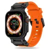 Каишка за часовник за Apple Watch 1/2/3/3/4/4/5/5/5/6/6/7/8/7/8/9/10/SE/SE/SE 2/Ultra/Ultra 2 (42/44/45/46/49 мм) - Каишка за часовник (W064) - Титаниево черно оранжево