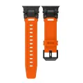 Каишка за часовник за Apple Watch 1/2/3/3/4/4/5/5/5/6/6/7/8/7/8/9/10/SE/SE/SE 2/Ultra/Ultra 2 (42/44/45/46/49 мм) - Каишка за часовник (W064) - Титаниево черно оранжево