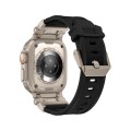 Каишка за часовник за Apple Watch 1/2/3/3/4/4/5/5/5/6/6/7/8/7/8/9/10/SE/SE/SE 2/Ultra/Ultra 2 (42/44/45/46/49 mm) - Каишка за часовник (W064) - Titanium Silver Black