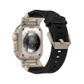 Каишка за часовник за Apple Watch 1/2/3/3/4/4/5/5/5/6/6/7/8/7/8/9/10/SE/SE/SE 2/Ultra/Ultra 2 (42/44/45/46/49 mm) - Каишка за часовник (W064) - Titanium Silver Black