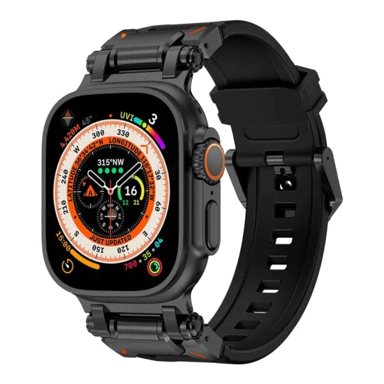 Каишка за часовник за Apple Watch 1/2/3/3/4/4/5/5/5/6/6/7/8/7/8/9/10/SE/SE/SE 2/Ultra/Ultra 2 (42/44/45/46/49 мм) - Каишка за часовник (W064) - Титаниево черно