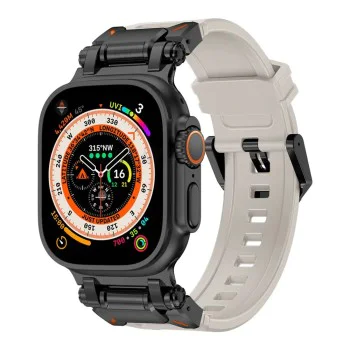 Каишка за часовник за Apple Watch 1/2/3/3/4/4/5/5/5/6/6/7/8/7/8/9/10/SE/SE/SE 2/Ultra/Ultra 2 (42/44/45/46/49 мм) - Каишка за часовник (W064) - Титаниево черно сиво