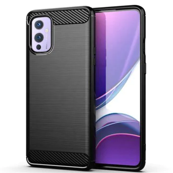 Калъф за OnePlus 9 - Carbon Silicone - Черен