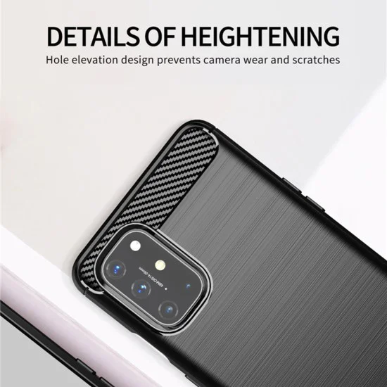 Калъф за OnePlus 9 - Carbon Silicone - Черен