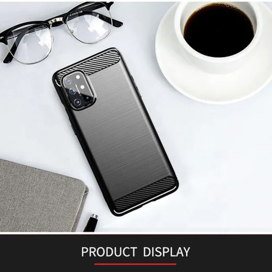 Калъф за OnePlus 9 - Carbon Silicone - Черен