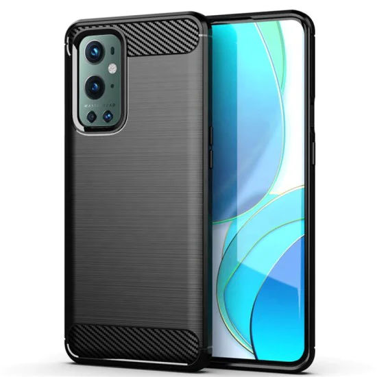 Калъф за OnePlus 9 Pro - Carbon Silicone - Черен