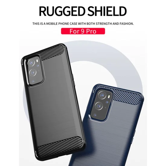 Калъф за OnePlus 9 Pro - Carbon Silicone - Черен