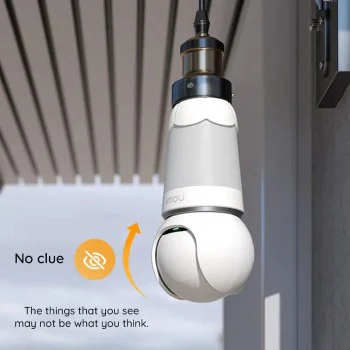 Wi-Fi камера за наблюдение с бързо откриване и известяване - Imou Ranger Bulb Cam (IPC-S6DP-5M0WEB-E27) - бяла