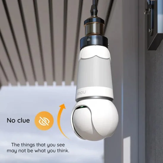 Wi-Fi камера за наблюдение с бързо откриване и известяване - Imou Ranger Bulb Cam (IPC-S6DP-5M0WEB-E27) - бяла