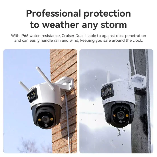 10MP Wi-Fi камера за наблюдение с бързо откриване и известяване - Imou Outdoor Camera Cruiser Dual (IPC-S7XP-10M0WED-0360B) - Бял