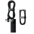 Зарядно устройство 3xAC, 2xUSB, 2x Type-C, 65W, кабел 100W - Baseus (PSLA020101) - черно