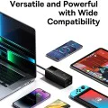 Зарядно устройство 3xAC, 2xUSB, 2x Type-C, 65W, кабел 100W - Baseus (PSLA020101) - черно