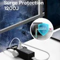 Зарядно устройство 3xAC, 2xUSB, 2x Type-C, 65W, кабел 100W - Baseus (PSLA020101) - черно