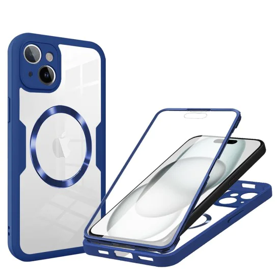 Калъф за iPhone 15 + калъф - ColorVerse 360 ​​MagSafe MagSafe Series - син