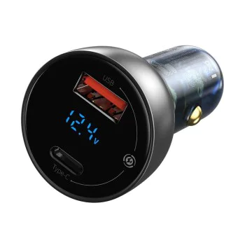 Baseus - Зарядно за кола (CCKX-C0A) - Type-C PD65W, USB QC4.0 - Clear