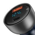 Baseus - Зарядно за кола (CCKX-C0A) - Type-C PD65W, USB QC4.0 - Clear