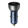 Baseus - Зарядно за кола (CCKX-C0A) - Type-C PD65W, USB QC4.0 - Clear