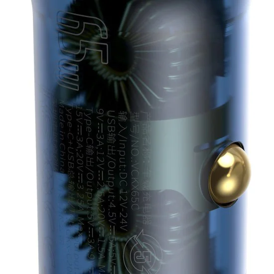 Baseus - Зарядно за кола (CCKX-C0A) - Type-C PD65W, USB QC4.0 - Clear