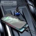 Baseus - Зарядно за кола (CCKX-C0A) - Type-C PD65W, USB QC4.0 - Clear