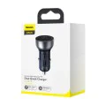 Baseus - Зарядно за кола (CCKX-C0A) - Type-C PD65W, USB QC4.0 - Clear