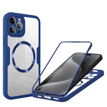 Калъф за iPhone 15 Pro + Протектор - ColorVerse 360 ​​MagSafe MagSafe Series - син