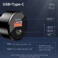 Зарядно за кола USB-A QC 3.0 QC 18W, Type-C PD30W - Premium (TE-P31) - Черно