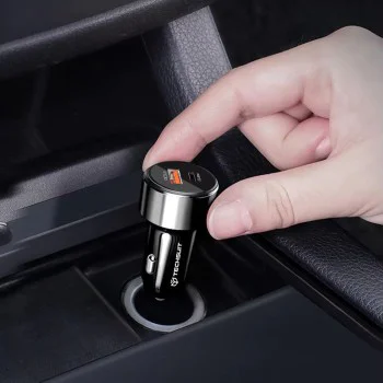 Зарядно за кола USB-A QC 3.0 QC 18W, Type-C PD30W - Premium (TE-P31) - Черно