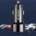 Зарядно за кола USB-A QC3.0 QC3.0 18W, Type-C PD20W, 38W - Techsuit Premium (CAPD028) - Черно