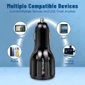 Зарядно за кола USB-A QC 5.0 QC 30W, USB-C PD30W - Premium (TE-022) - Черно