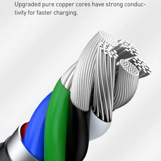 Кабел за данни USB към Lightning 2.4A 2.4A, 2m - Baseus Cafule (CALJK-B01) - черен