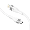 Кабел за данни с щепсели Type-C, Lightning 60W, 1,2 m - Lito (LD02) - Бял