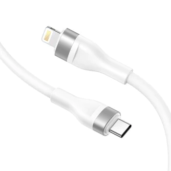 Кабел за данни с щепсели Type-C, Lightning 60W, 1,2 m - Lito (LD02) - Бял