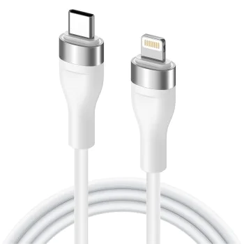Кабел за данни с щепсели Type-C, Lightning 60W, 1,2 m - Lito (LD02) - Бял